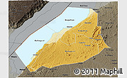 Physical 3D Map of Hoima, darken, semi-desaturated