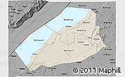 Shaded Relief 3D Map of Hoima, darken, desaturated