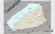 Shaded Relief 3D Map of Hoima, darken, semi-desaturated