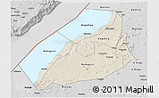 Shaded Relief 3D Map of Hoima, desaturated