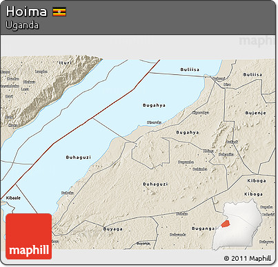Shaded Relief 3D Map of Hoima