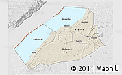 Shaded Relief 3D Map of Hoima, lighten, desaturated