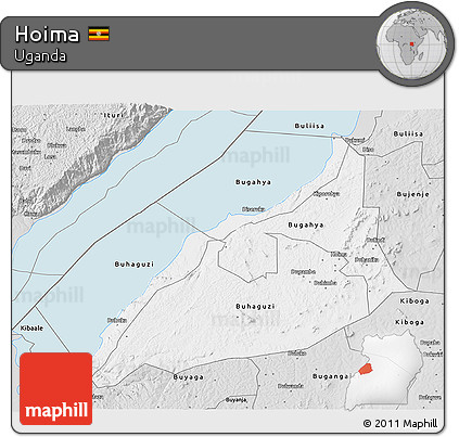 Silver Style 3D Map of Hoima