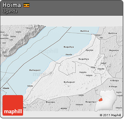 Silver Style 3D Map of Hoima