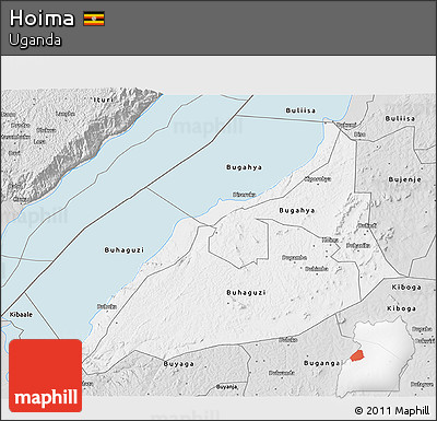 Silver Style 3D Map of Hoima