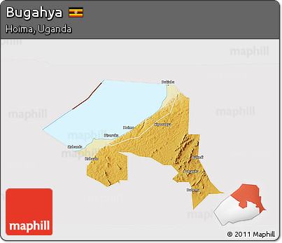 Physical 3D Map of Bugahya, cropped outside