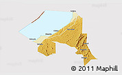 Physical 3D Map of Bugahya, cropped outside