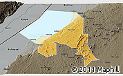 Physical 3D Map of Bugahya, darken, semi-desaturated