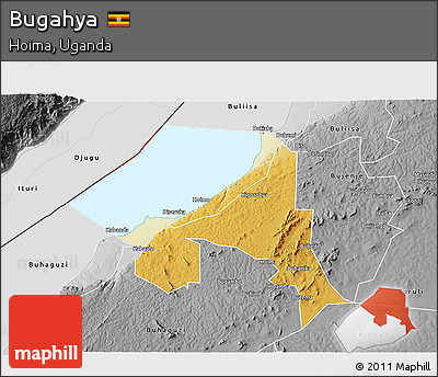 Physical 3D Map of Bugahya, desaturated