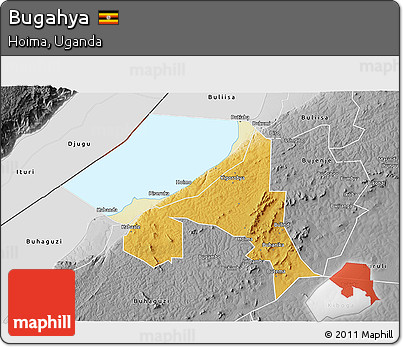 Physical 3D Map of Bugahya, desaturated