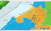 Physical 3D Map of Bugahya, political outside