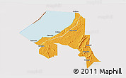 Political 3D Map of Bugahya, cropped outside