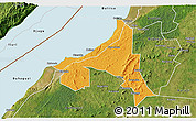 Political 3D Map of Bugahya, satellite outside
