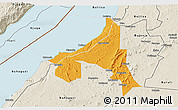 Political 3D Map of Bugahya, shaded relief outside
