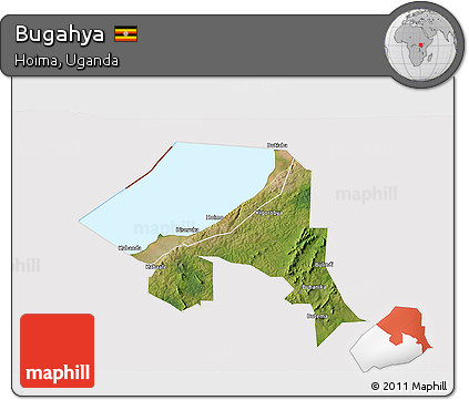 Satellite 3D Map of Bugahya, cropped outside