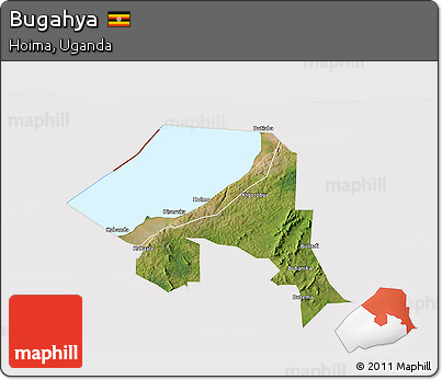 Satellite 3D Map of Bugahya, cropped outside