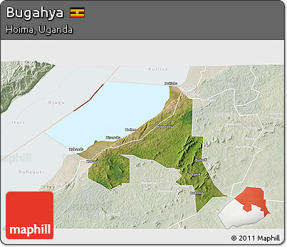 Satellite 3D Map of Bugahya, lighten