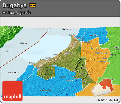 Satellite 3D Map of Bugahya, political outside
