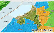 Satellite 3D Map of Bugahya, political outside
