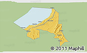 Savanna Style 3D Map of Bugahya, single color outside