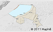 Shaded Relief 3D Map of Bugahya, lighten, desaturated