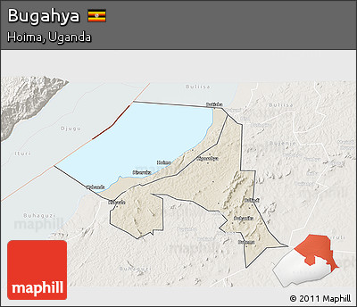 Shaded Relief 3D Map of Bugahya, lighten