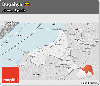 Silver Style 3D Map of Bugahya