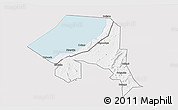 Silver Style 3D Map of Bugahya, single color outside