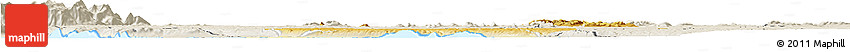 Physical Horizon Map of Bugahya, shaded relief outside