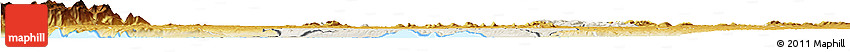 Shaded Relief Horizon Map of Bugahya, physical outside