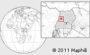 Blank Location Map of Bugahya, highlighted country, within the entire country