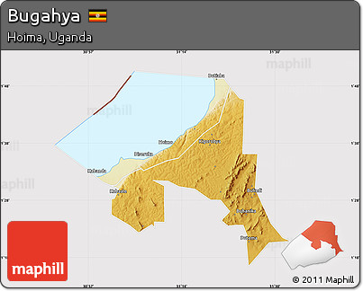 Physical Map of Bugahya, cropped outside