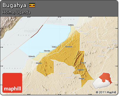 Physical Map of Bugahya, lighten