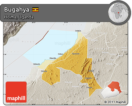 Physical Map of Bugahya, lighten, semi-desaturated