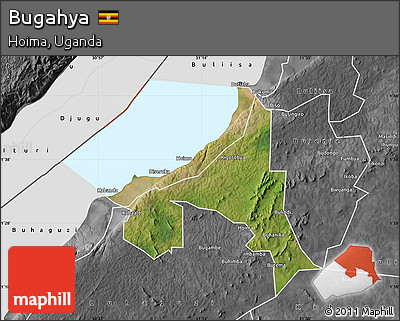 Satellite Map of Bugahya, desaturated