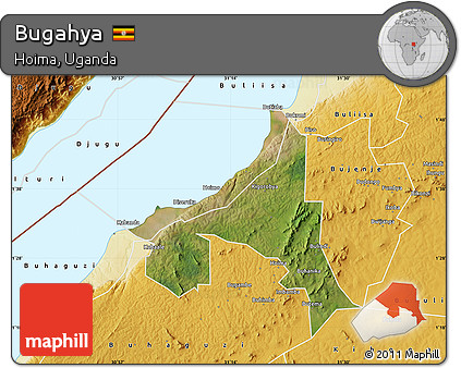 Satellite Map of Bugahya, physical outside