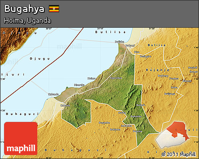 Satellite Map of Bugahya, physical outside