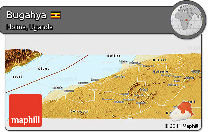 Physical Panoramic Map of Bugahya