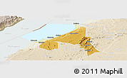 Physical Panoramic Map of Bugahya, lighten