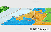Physical Panoramic Map of Bugahya, political outside