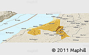 Physical Panoramic Map of Bugahya, shaded relief outside