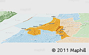 Political Panoramic Map of Bugahya, lighten