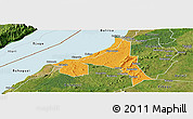 Political Panoramic Map of Bugahya, satellite outside