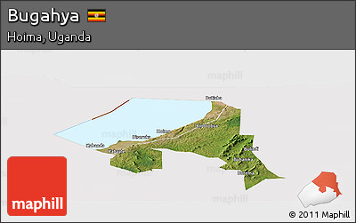 Satellite Panoramic Map of Bugahya, cropped outside