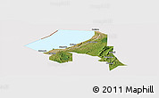 Satellite Panoramic Map of Bugahya, cropped outside