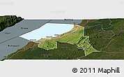 Satellite Panoramic Map of Bugahya, darken