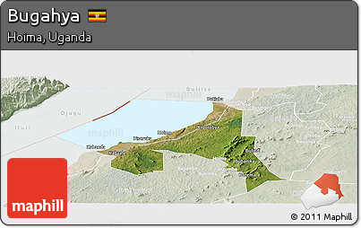 Satellite Panoramic Map of Bugahya, lighten