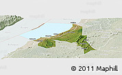 Satellite Panoramic Map of Bugahya, lighten