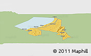 Savanna Style Panoramic Map of Bugahya, single color outside