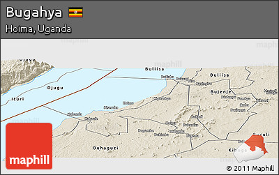 Shaded Relief Panoramic Map of Bugahya
